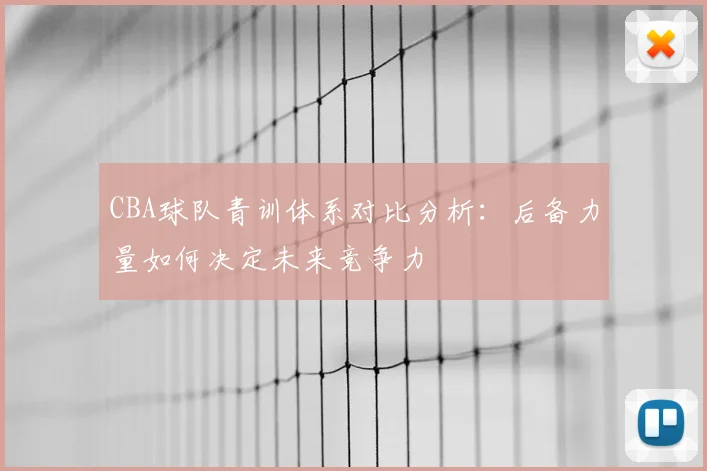 CBA球队青训体系对比分析：后备力量如何决定未来竞争力